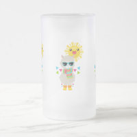 Cooler Llama und lächelnde Kawaii Sun