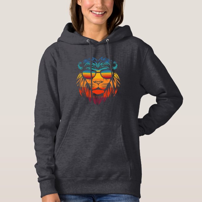 Cooler Löwe  Hoodie (Vorderseite)