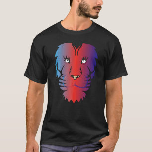 Cooler Löwenkopf Graphic Bright Colorful T-Shirt