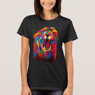 Cooler Löwenkopf mit hellen Farben T-Shirt
