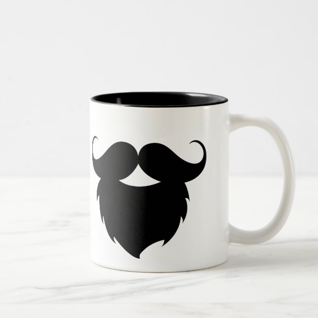 Cooler lustiger Bart Zweifarbige Tasse (Rechts)