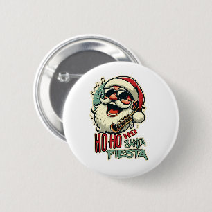 Cooler, lustiger Weihnachtsmann mit Sonnenbrille - Button