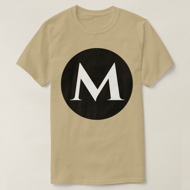 Cooler M Alphabet Niedlicher Anfangsbuchstabe T-Shirt (Design vorne)