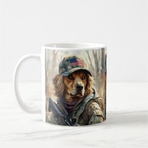 Cooler MAGA Hund mit Gun und Camouflage Niedlicher Kaffeetasse
