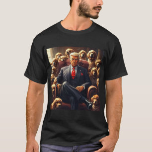 Cooler MAGA Hund TRUMP umgeben von Hunden lustig T-Shirt