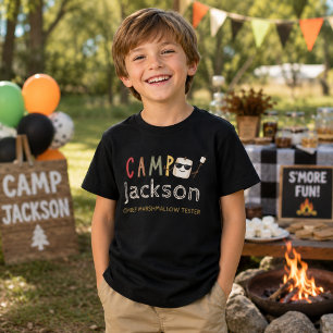Cooler Marshmallow Personalisierter Camping-Geburt Tri-Blend Shirt