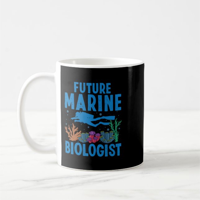 Cooler Meeresbiologe der Zukunft für Männer - Frau Kaffeetasse (Links)