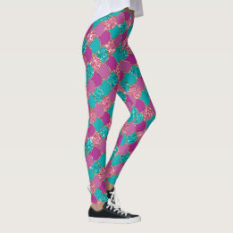 cooler Meerjungfrau Glitzer Einhornmuster türkis r Leggings