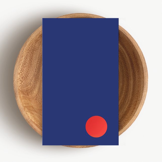 Cooler Minimalistischer Designer Red Circle Navy B Visitenkarte (Von Creator hochgeladen)