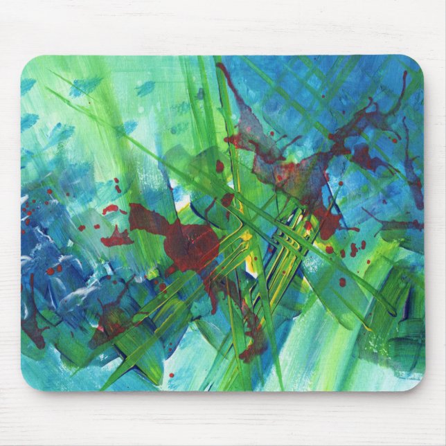 Cooler, moderner Abstrakter Akryllischer Kunstmous Mousepad (Vorne)