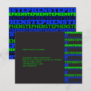 Cooler moderner Bar Mitzvah Empfang Stephen Einladung