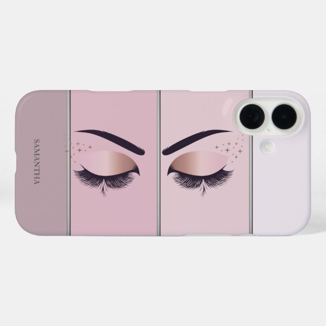 Cooler, moderner Chic Strip, Lashes iPhone 16 Plus Hülle (Rückseite (Horizontal))