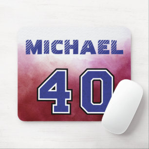 Cooler moderner Custom Sportspieler Rot und Blau Mousepad