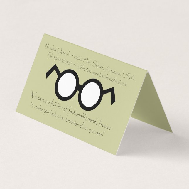 Cooler moderner Optometriker Nerdy Round Black Gla Visitenkarten (Vorderseite)