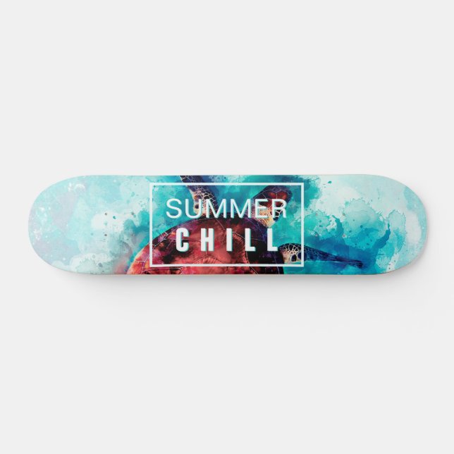 Cooler moderner tropischer Ozean Skateboard (Horizontal)