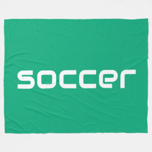 Cooler moderner weißer SOCCER-Text auf hellgrün Fleecedecke