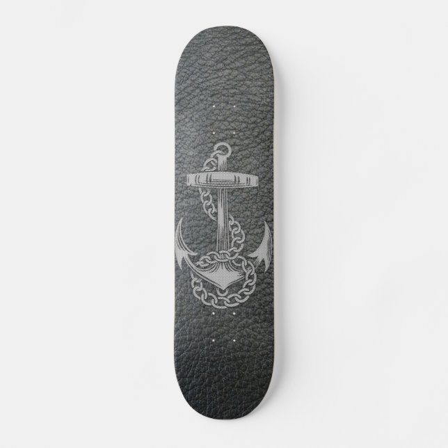 Cooler modischer Silbermetall-Glanzanker Skateboard (Vorderseite)