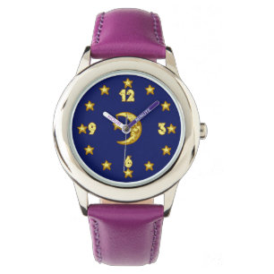 Cooler Mond und Sterne beobachten Armbanduhr