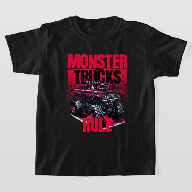 Cooler Monster Truck Schwarz/Rot T-Shirt (Ablage )