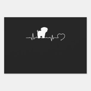 Cooler Mops Hund Rasse Heartbeat Welpe Geschenkpapier Set