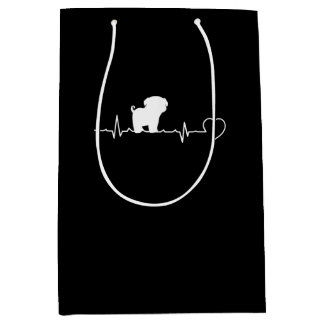 Cooler Mops Hund Rasse Heartbeat Welpe Mittlere Geschenktüte
