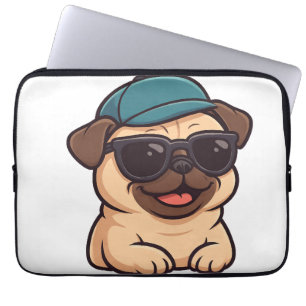 Cooler Mops mit Sonnenbrille Sommerfreude Cartoon Laptopschutzhülle