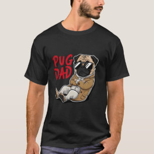 Cooler Mops-Papa mit Sonnenbrille Hundeliebhaber T-Shirt