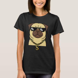 Cooler Mops Rapper Hund mit Blings Hip Hop Bling M T-Shirt