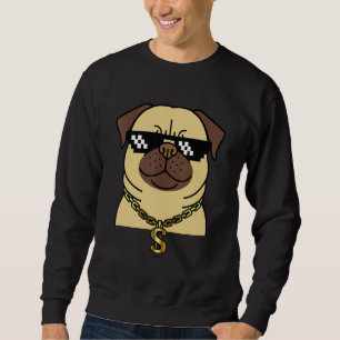 Cooler Mops Rapphund mit Blasen Hip Hop Bling Mops Sweatshirt