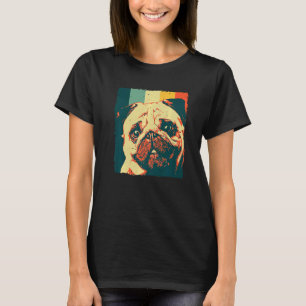 Cooler Mops Schwarzer Mops Hund Vintag 80er 90er T-Shirt