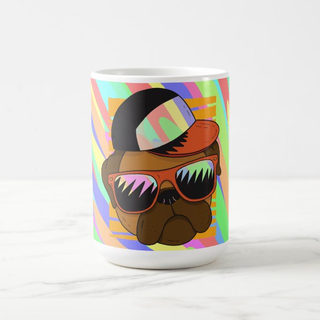 Cooler Mops Sonnenbrille Kopfdesign Kaffeetasse (Mittel)