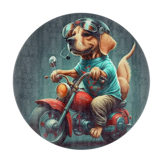 Cooler Motorradfahrer Schneidebrett (Vorderseite)