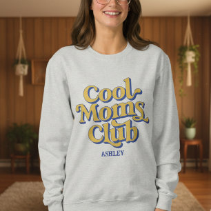 Cooler Mütter Club Retro Blau Gelb Text Stil Desig Sweatshirt