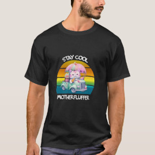 Cooler Mutterfluffer Niedlicher Cartoon Katze blei T-Shirt