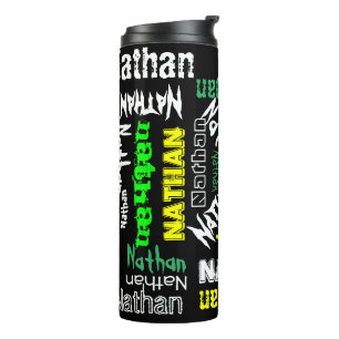 Cooler Name Collage Moderne Typografie Benutzerdef Thermosbecher