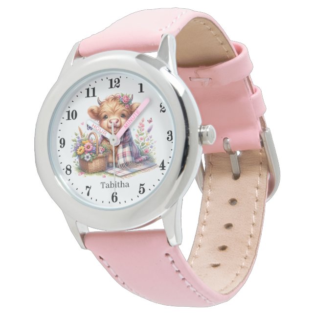 Cooler Name der Hochlandkuh Armbanduhr (Schrägansicht)