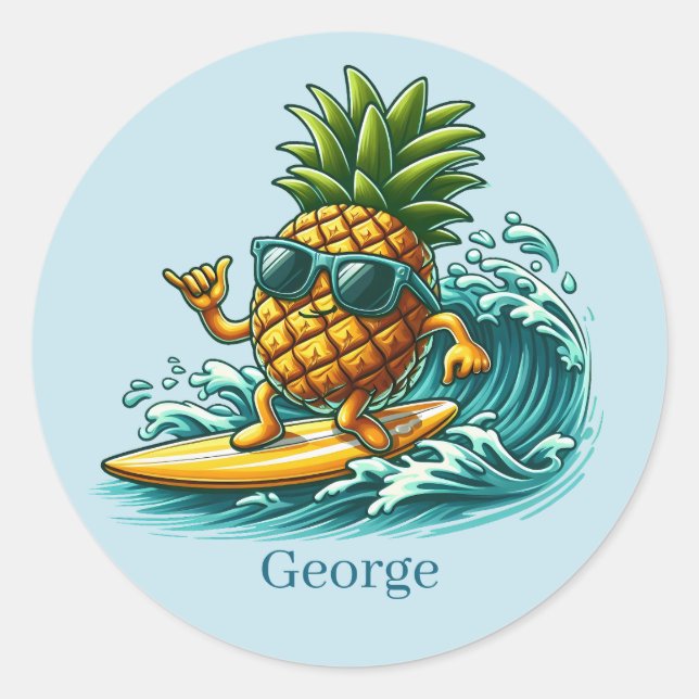 Cooler Name des Ananas Runder Aufkleber (Vorderseite)