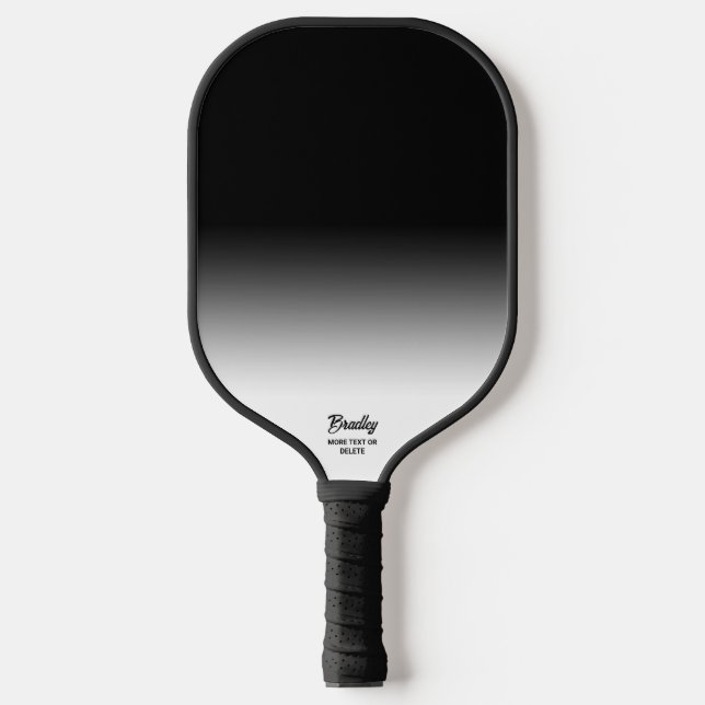 Cooler Name des benutzerdefinierten Schwarzen Ombr Pickleball Schläger (Vorderseite)