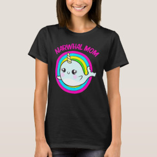 Cooler Narwhal für die Mama Mutter Regenbogen Osts T-Shirt