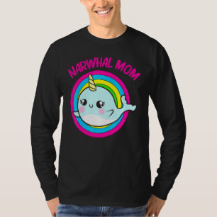 Cooler Narwhal für die Mama Mutter Regenbogen Osts T-Shirt