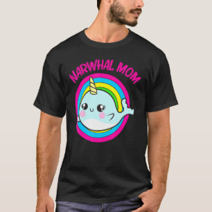 Cooler Narwhal für die Mama Mutter Regenbogen Osts T-Shirt
