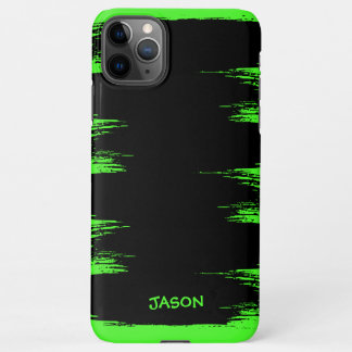 Cooler Neon Green Brush Stroke Hintergrund individ iPhone 11Pro Max Hülle