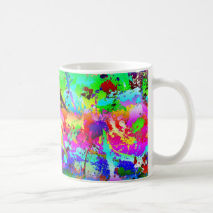 Cooler Neonregenbogen-Spritzer Kaffeetasse