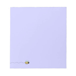 Cooler niedlicher Bienen-Cartoon lila Notizblock