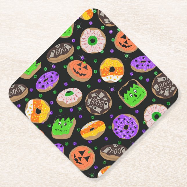 Cooler Niedlicher Glitzer Confetti Donuts Hallowee Untersetzer (Vorderseite)