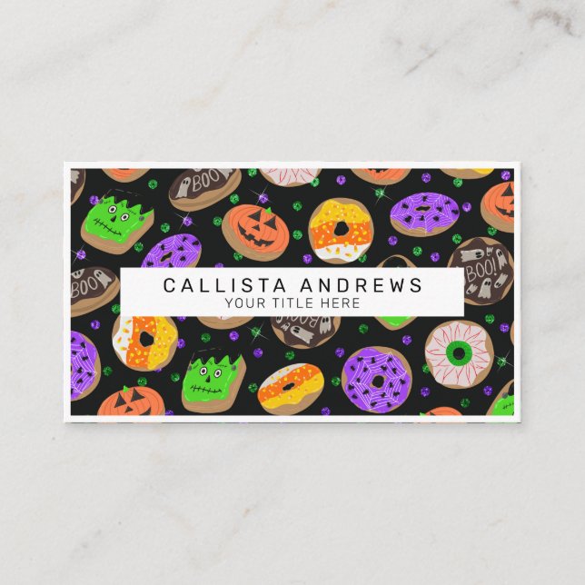 Cooler Niedlicher Glitzer Confetti Donuts Hallowee Visitenkarte (Vorderseite)