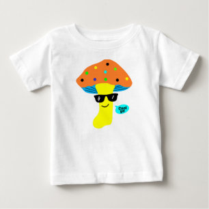 cooler niedlicher Pilz mit Brille Baby T-shirt