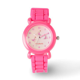 Cooler Niedlicher Pink Dinosaurier Muster Mädchenn Armbanduhr