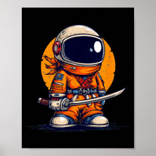 Cooler Ninja im Astronautenanzug Kostüm Poster