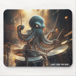 Cooler Oktopus-Schlagzeuger Rock-Musik-Mauspad Mousepad